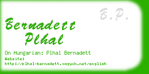 bernadett plhal business card